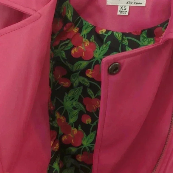 Luv Betsey By Betsey Johnson Women's Vegan Leather Moto Jacket - Picture 6 of 10